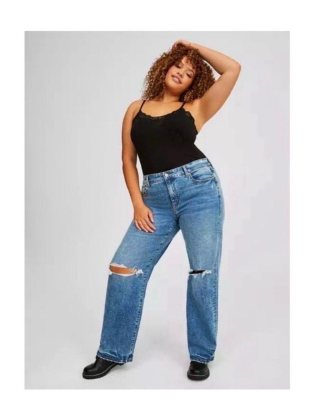 TORRID Ripped Wide Leg Jeans - Picture 4 of 10
